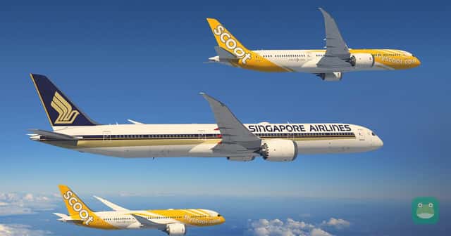 Boeing promotional rendering of Singapore Airlines and Scoot aircraft; context image, not a photograph of the travel fair.